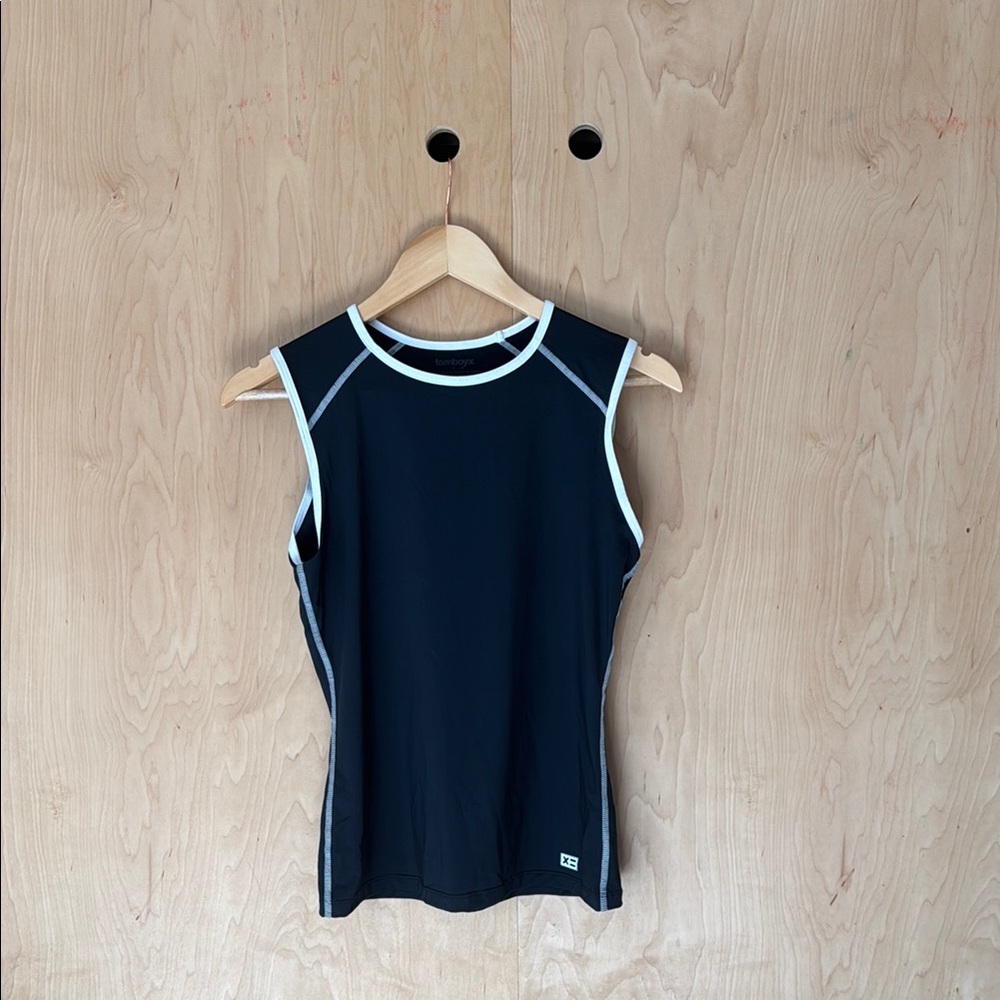 TomboyX Black and White Swim Top